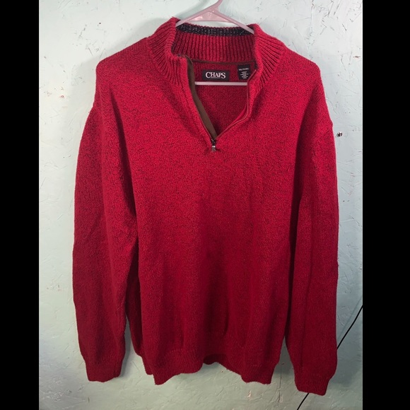 Chaps Red Half Zip Sweater - Picture 2 of 12